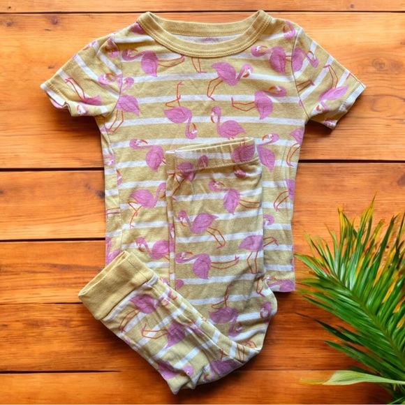 Toddler Girl Pajama Set Bundle - Size 3T (3 Sets) - Flamingos / Floral / Fruit - Picture 10 of 14